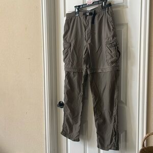 REI men’s cargo pants size XL, adjustable waist, zip off legs